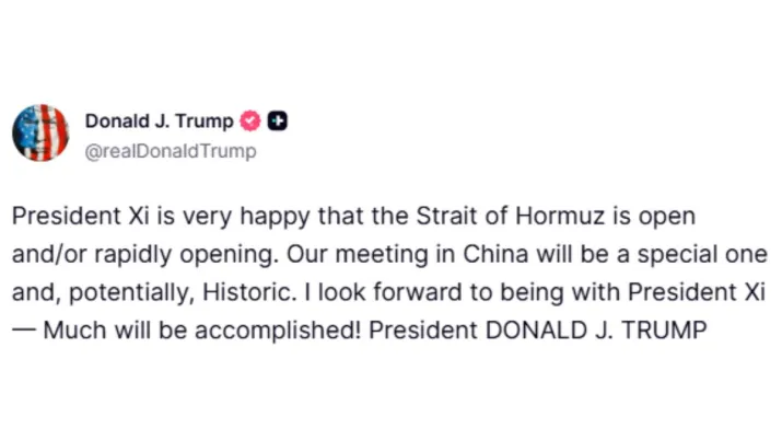 India Tv - US President Donald Trump's Truth Social post.