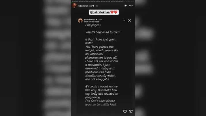 India Tv - Rajkummar Rao's Instagram story.