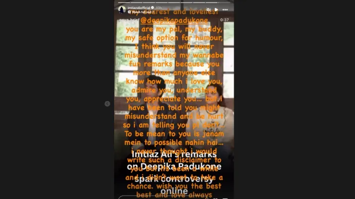 India Tv - Imtiaz Ali's Instagram story