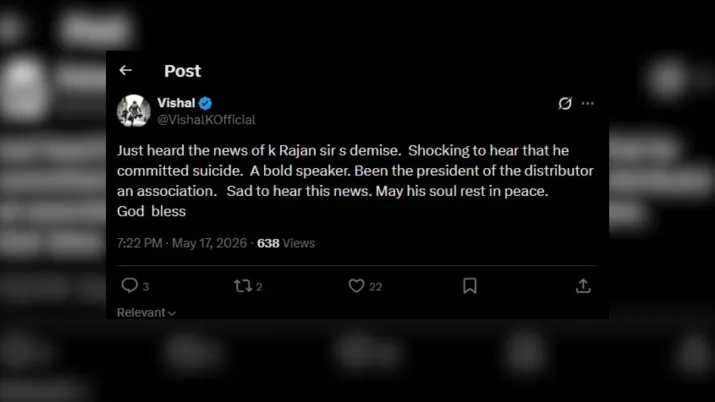 India Tv - Screengrab showing actor Vishal's X post India Tv - Screengrab showing actor Vishal's X post