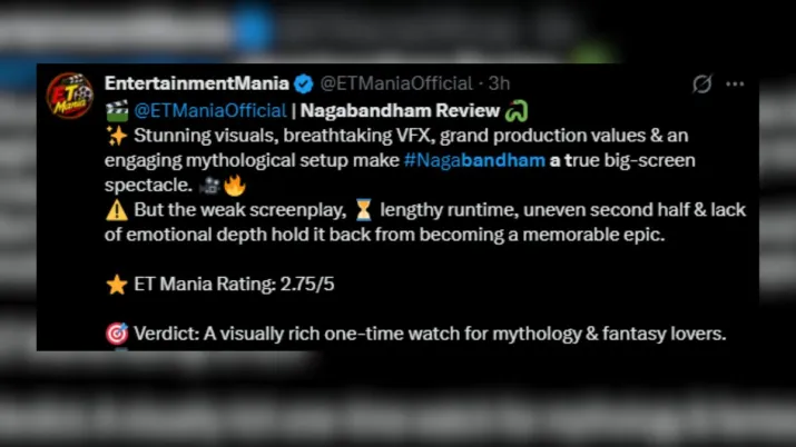 India Tv - Screengrab showing X post about Nagabandham movie review. 