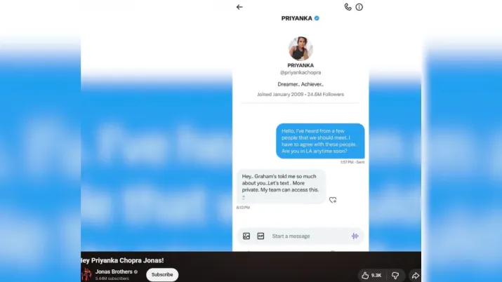 India Tv - Nick Jonas revealed the first DM he sent to Priyanka Chopra. India Tv - Nick Jonas revealed the first DM he sent to Priyanka Chopra.