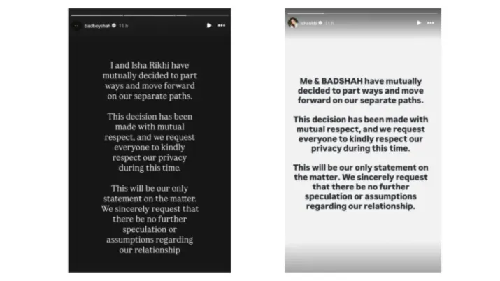 India Tv - Screengrab taken from Badshah and Isha Rikhi's Instagram stories. India Tv - Screengrab taken from Badshah and Isha Rikhi's Instagram stories.