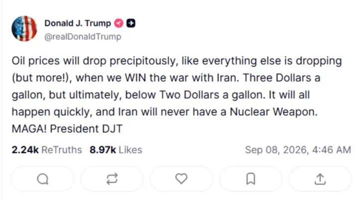 India Tv - US President Donald Trump's post India Tv - Iran War, US Iran War, oil prices, Donald Trump