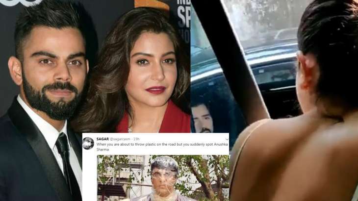 After Virat Kohli, Anushka Sharma slam man for littering, Twitter erupts  with hilarious memes | Buzz News – India TV