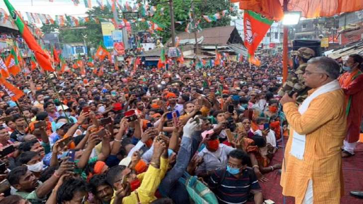 Corona is gone' West Bengal BJP chief Dilip Ghosh declares to a packed  rally in Hooghly | India News – India TV