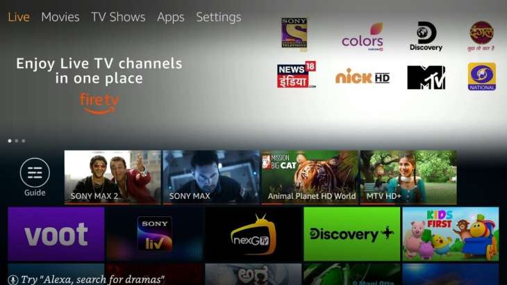 Amazon introduces 'Live TV' feature for Fire TV devices in India |  Technology News – India TV