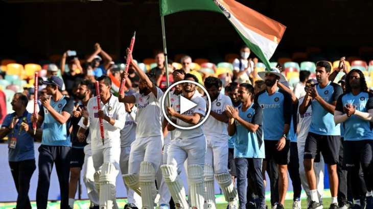 Watch Rishabh Pant Hits Winning Runs India Players Storm The Gabba To Celebrate Historic 0274