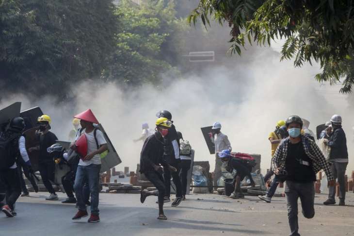 Myanmar Coup Protests Police Tear Gas Rubber Bullets Latest News