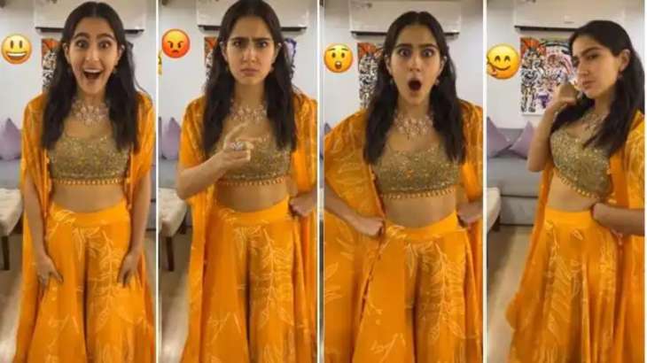 Sara Ali Khan nails 15 expressions in 30 seconds challenge, watch hilarious video here | Celebrities News – India TV Sara Ali Khan nails 15 expressions in 30 seconds challenge, watch hilarious video here | Celebrities News – India TV