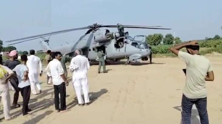 IAF helicopter, emergency landing, Indian Air Force