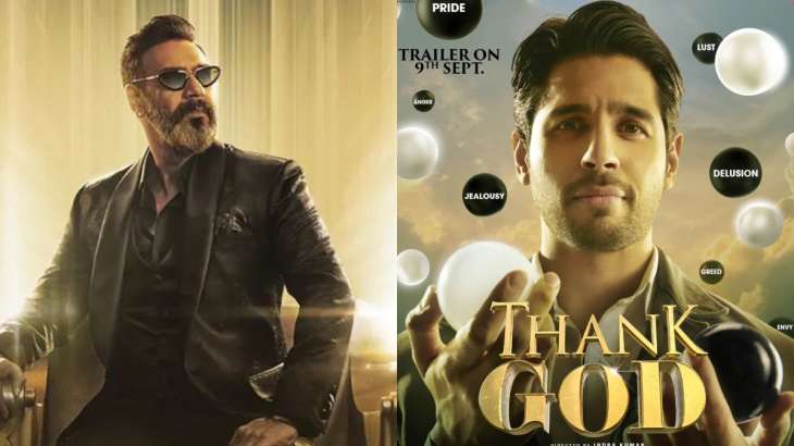 Thank God': Ajay Devgn & Sidharth Malhotra's FIRST looks out, trailer to  release on THIS date | Bollywood News – India TV