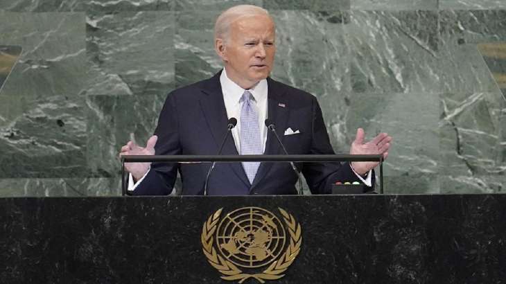 President Joe Biden addresses to the 77th session of the