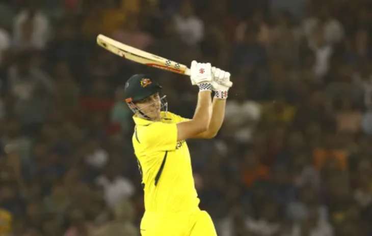 Cameron Green in action vs India in the 1st T20I.