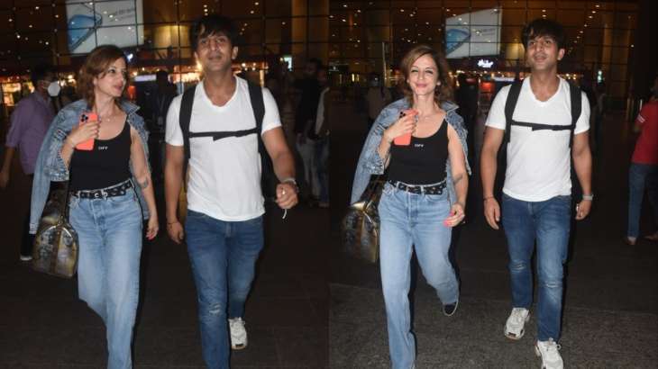 Sussanne Khan & Arslan Goni spotted at airport