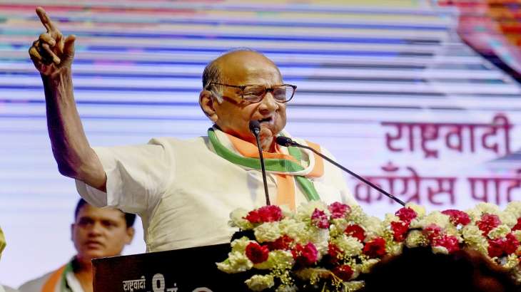 NCP Chief Sharad Pawar addresses the party’s national