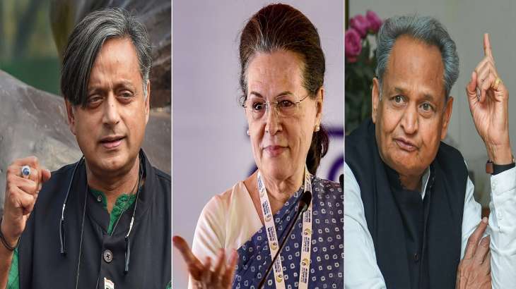 Shashi Tharoor, Sonia Gandhi and Ashok Gehlot. After more