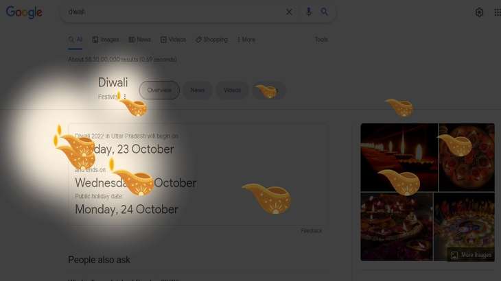 google diwali diya