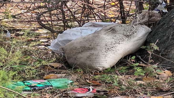 The suspicious bag that was found in the Parimpora area