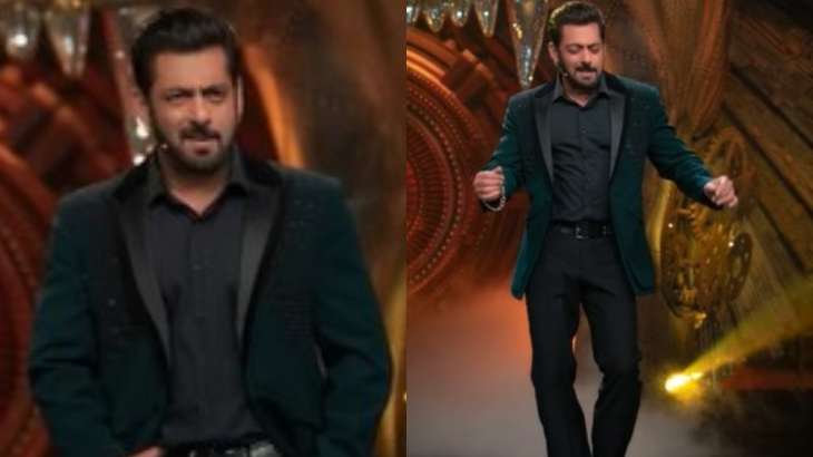 Watch Salman Khan Looks Dashing As Bigg Boss 16 Host In Teal Green Tux Fans Love His Style 