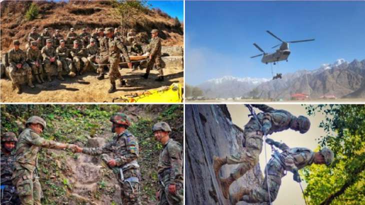 US and Indian soldiers are conducting joint exercise