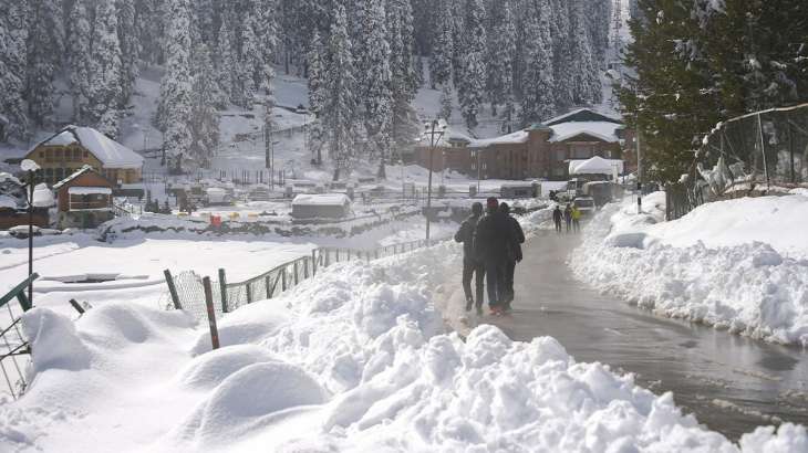 Leh town in Ladakh recorded a low of minus 7.8 degrees
