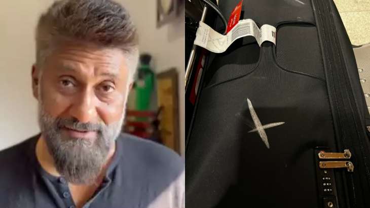 The 'X' on his luggage irks Vivek Agnihotri