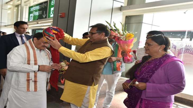 BJP National President JP Nadda was welcomed by the party