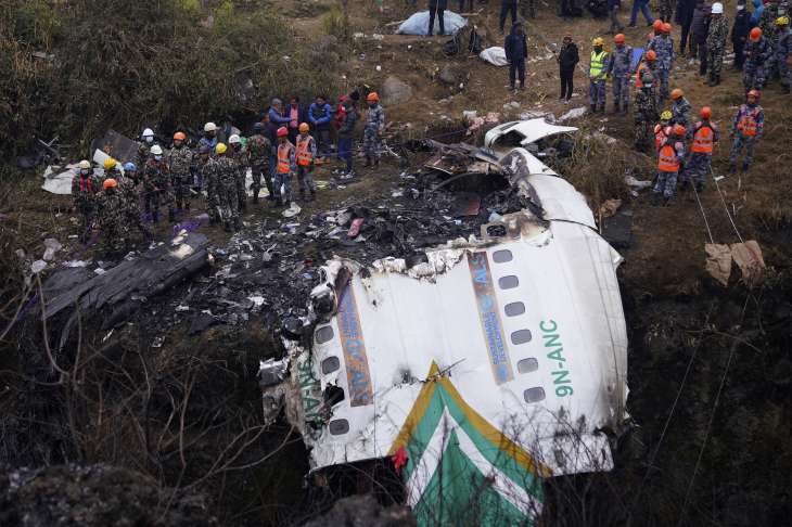 Debris of the ill-fated Yeti Airlines plane.