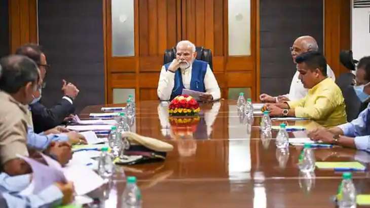 PM Modi chairs the review meeting of the Council of Ministers
