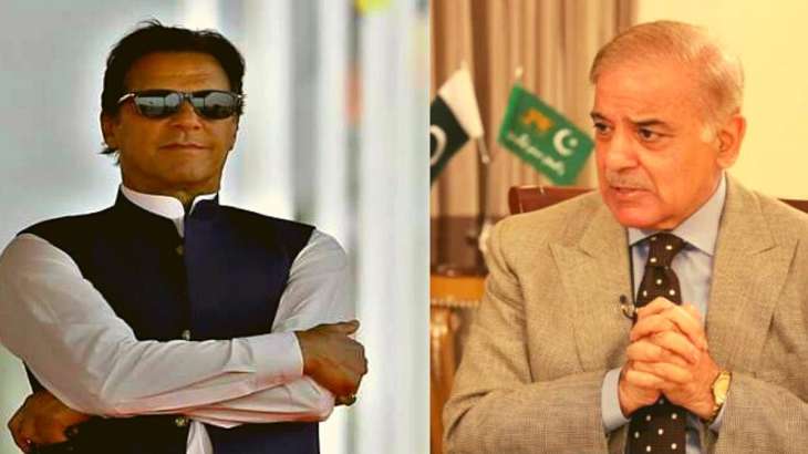 PTI leader Imran Khan (left) and Prime Minister Shehbaz Sharif (right).
