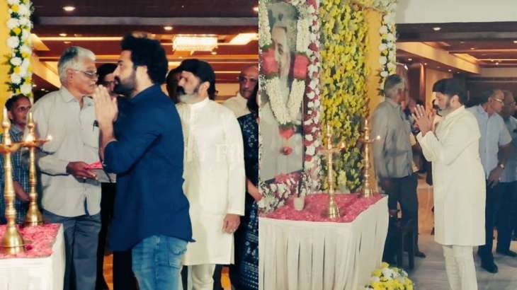 Jr NTR and Nandamuri Balakrishna pay tribute to Taraka