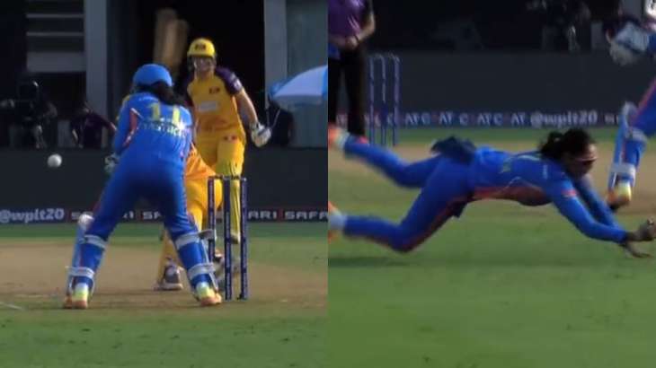 Harmanpreet Kaur takes stunning catch to send back UPW