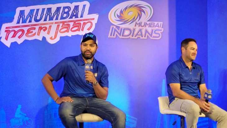 Rohit Sharma during Mumbai Indians press conference