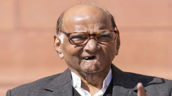 NCP MP Sharad Pawar at Parliament House complex during