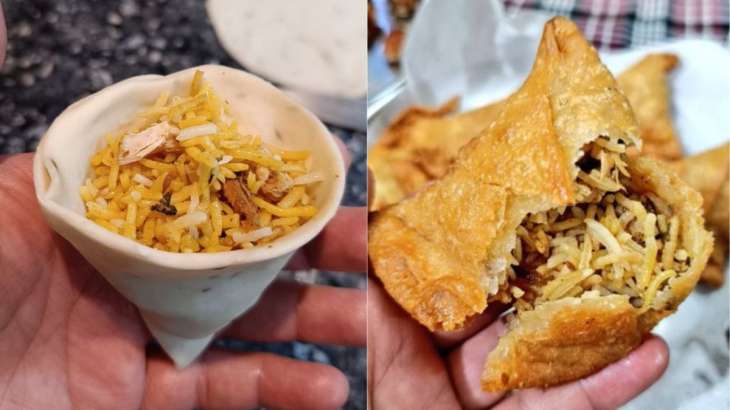 New bizarre food combo: Samosa stuffed with biryani; netizens are triggered