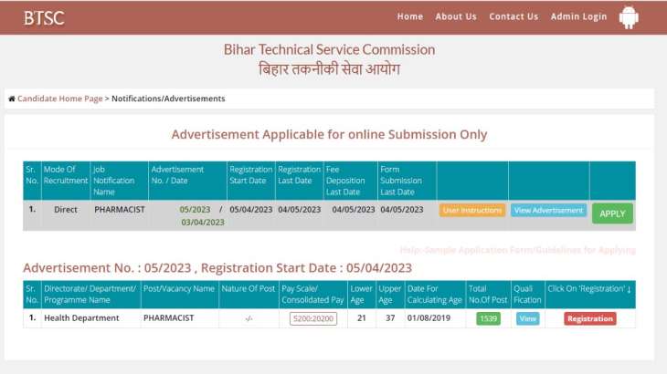 BTSC Pharmacist Recruitment 2023: 1539 Vacancies Notified For ...