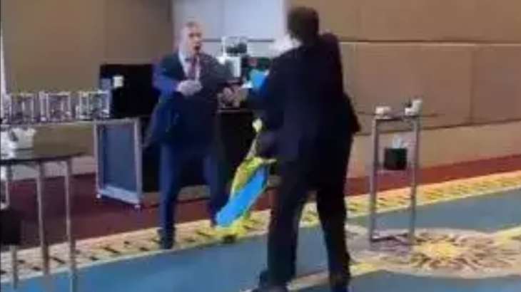 Viral video: Ukrainian lawmaker punches Russian official