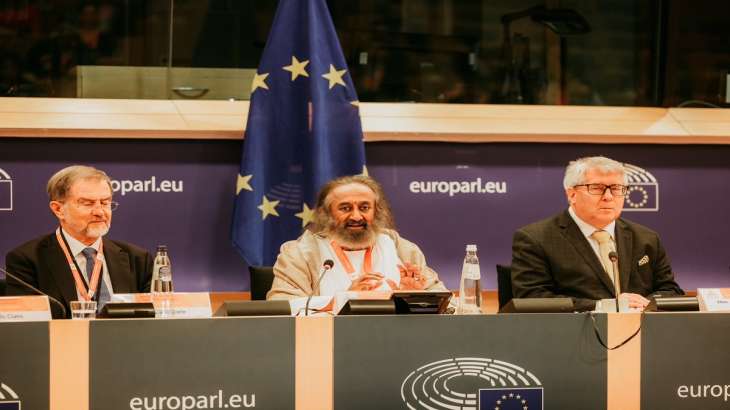 Sri Sri Ravi Shankar addressing the European Parliament