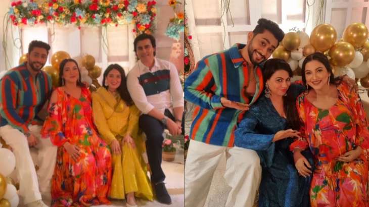 Gauahar Khan and Zaid Darbar star-studded baby shower;  Gautam Rode, Mahi Vij and others attend view photo