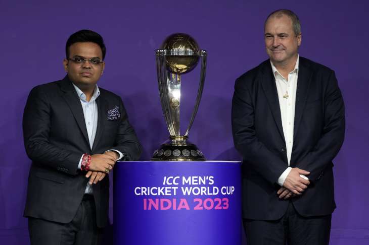 Jay Shah with ICC World Cup 2023 trophy