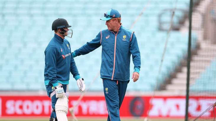 Australia cricket head coach Andrew McDonald with Steve