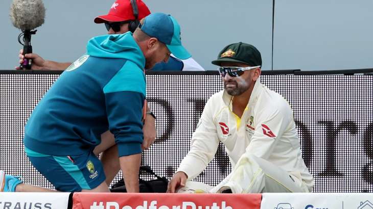 Nathan Lyon pulled up sore shortly after tea sending chills
