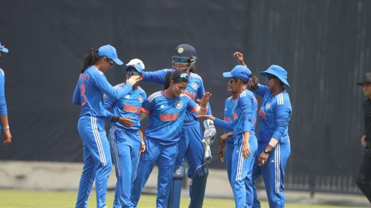 Indian women cricket team during first T20I against