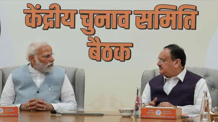 PM Modi with BJP President JP Nadda