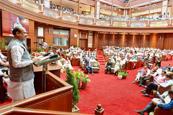 Lok Sabha Speaker Om Birla speaks during inauguration of