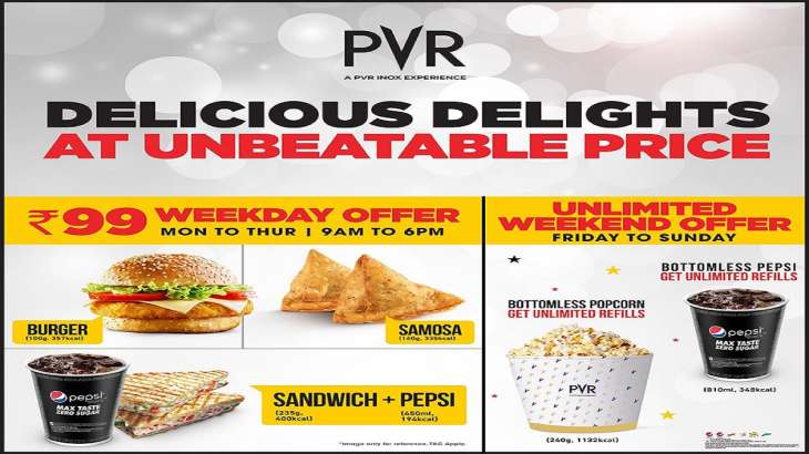 PVR food and beverage, PVR food price, PVR food voucher, PVR food offers, PVR food menu, PVR food co