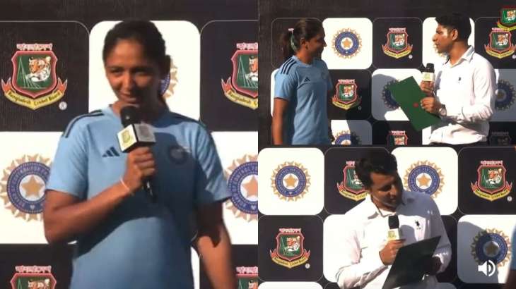 Indian captain Harmanpreet Kaur corrected the presenter