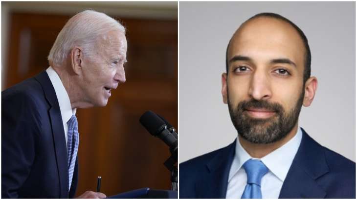 US President Joe Biden and Indian-American lawyer Varun