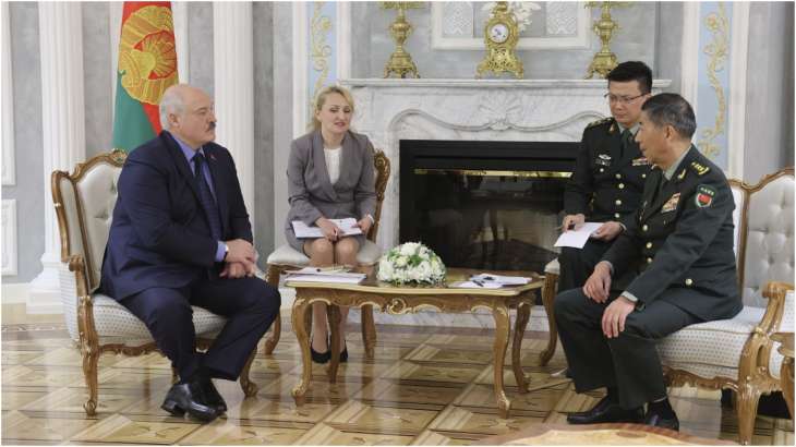 Chinese Defence Minister Li Shangfu with Belarusian